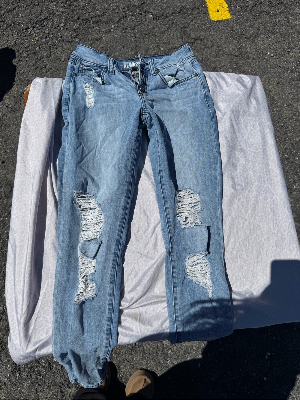 Rewash Light Blue Distressed Skinny Jeans with Knee Rips
